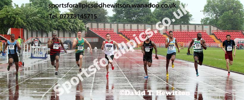 100 metres B race, British National League, Division 1, Gateshead. Photo: David T. Hewitson/Sports for All Pics